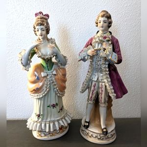 10" Porcelain Georgian Couple Figurines